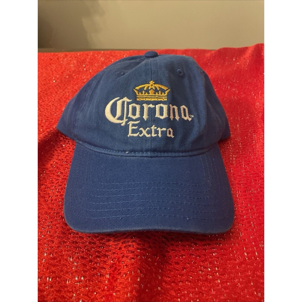 Corona Extra Beer Hat Cap Strap Back Adjustable One Size Blue Embroidered